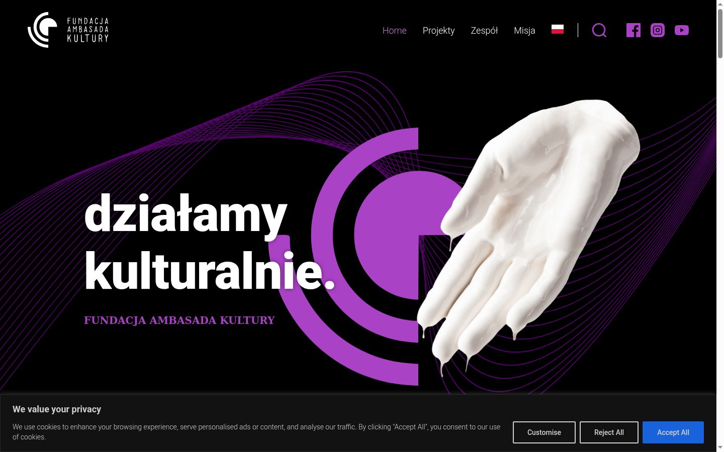 Screenshot del banner di consenso mostrato prima di qualsiasi interazione