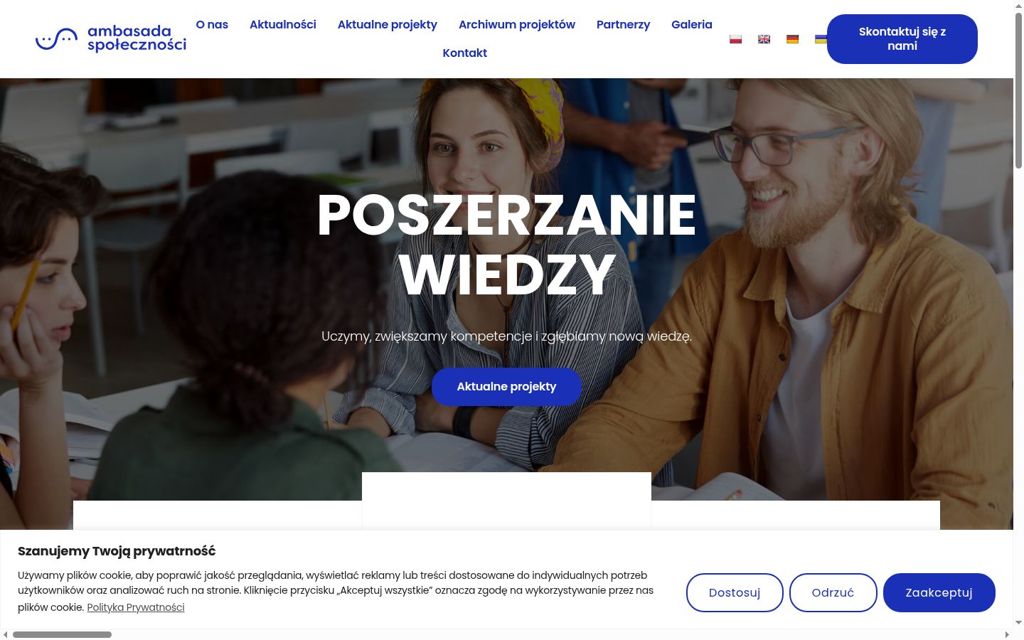 Snímek obrazovky baneru souhlasu zobrazeného před jakoukoli interakcí
