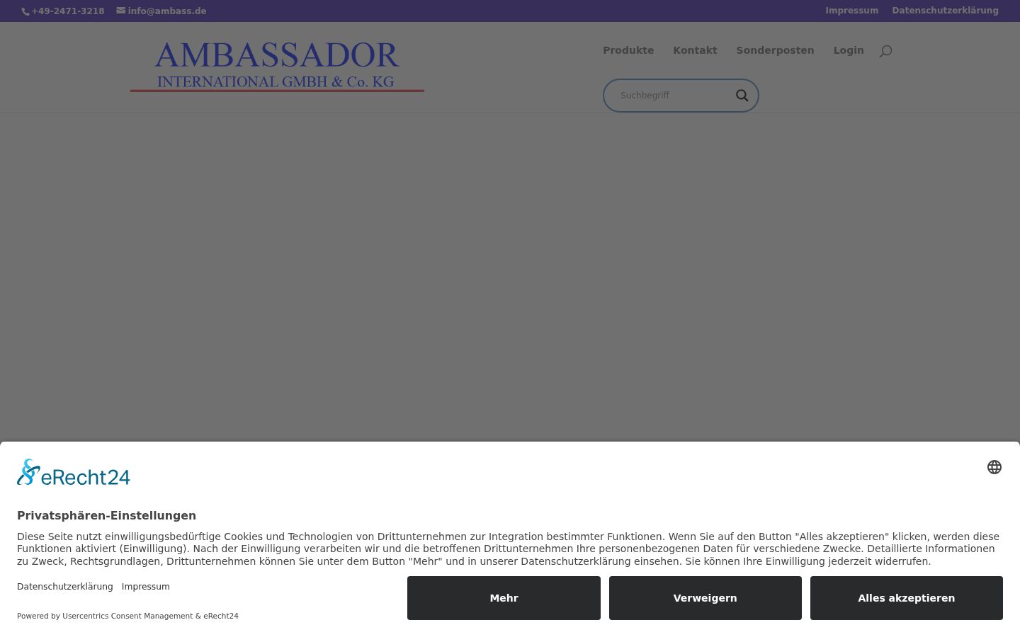 Screenshot des Einwilligungsbanners vor jeglicher Interaktion