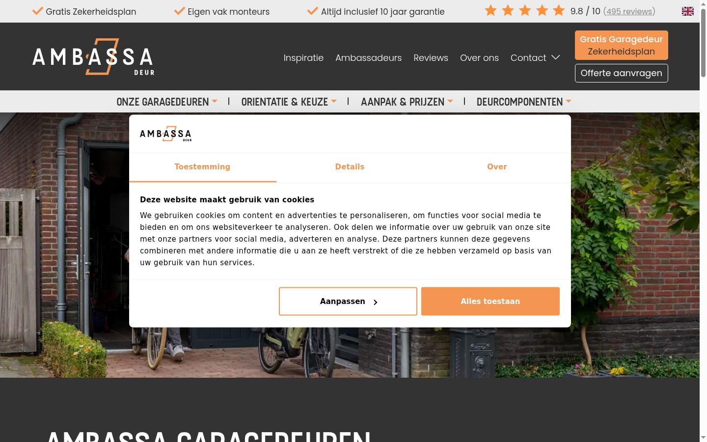 Screenshot des Einwilligungsbanners vor jeglicher Interaktion
