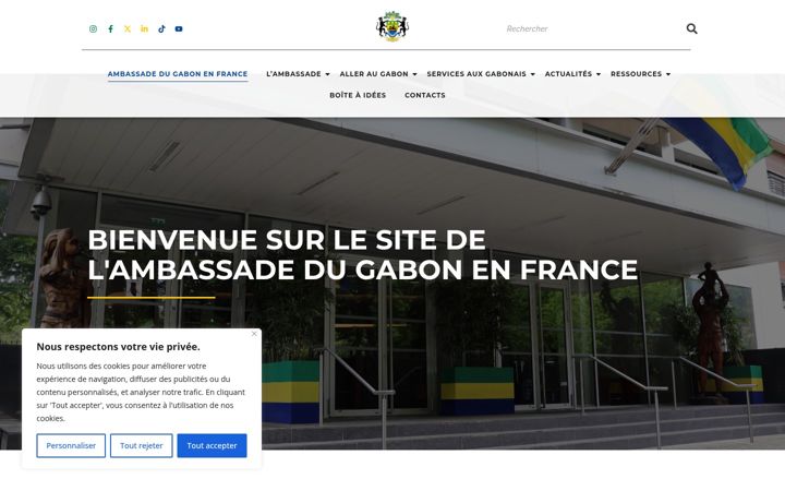 Screenshot of ambassadedugabonenfrance.com