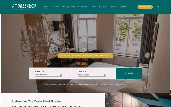Screenshot of ambassadorcitycentrehotel.nl