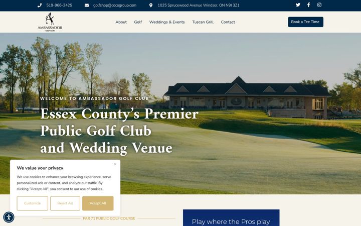 Screenshot of ambassadorgolfclub.com