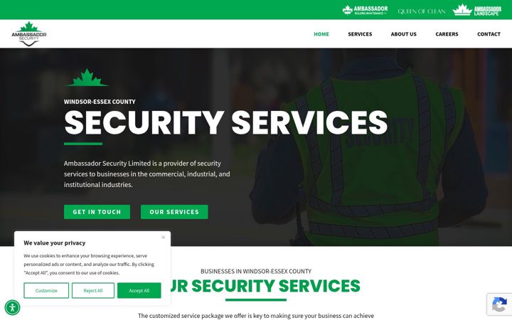 Screenshot di ambassadorsecurity.ca