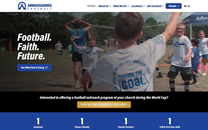 Screenshot di ambassadorsfootball.org
