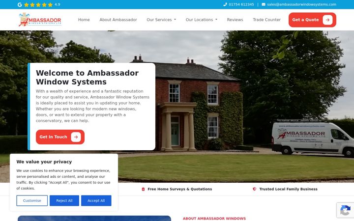 Screenshot di ambassadorwindowsystems.com