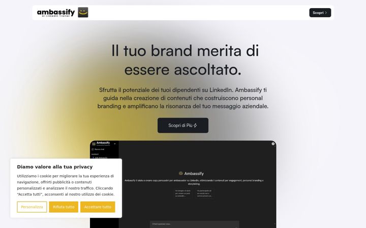 Screenshot of ambassify.ai
