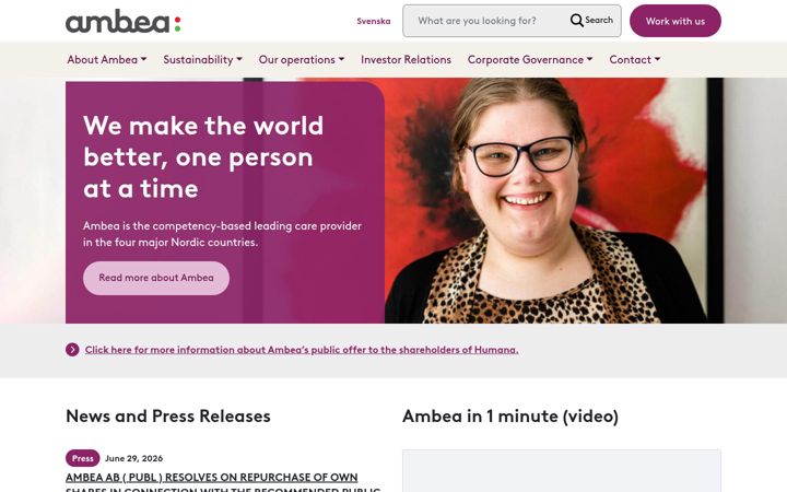Screenshot of ambea.com