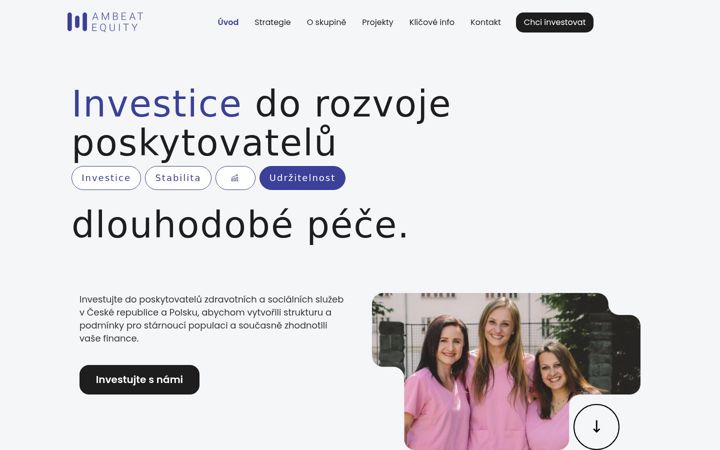 Screenshot stránky ambeatequity.cz