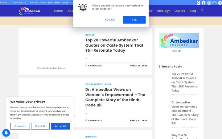 Screenshot of ambedkarinsights.com