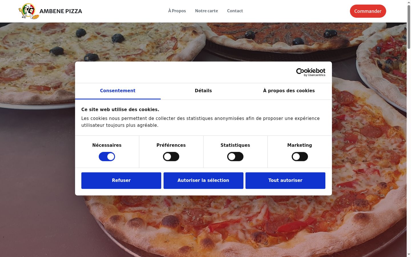 Screenshot of the consent banner shown before any interaction