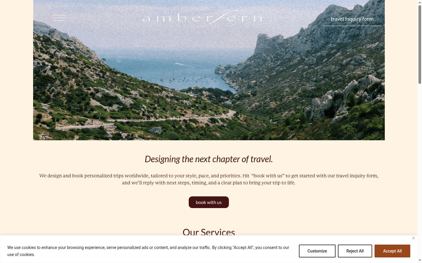 Screenshot of the consent banner shown before any interaction