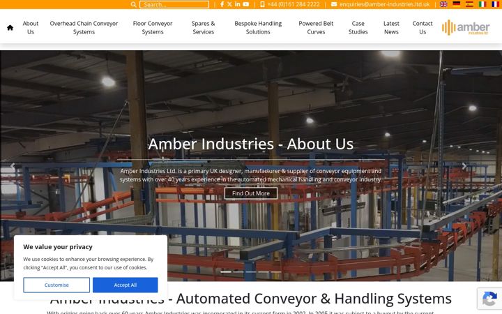 Screenshot of amber-industries.ltd.uk