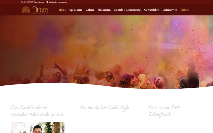 Screenshot of amber-restaurant.de