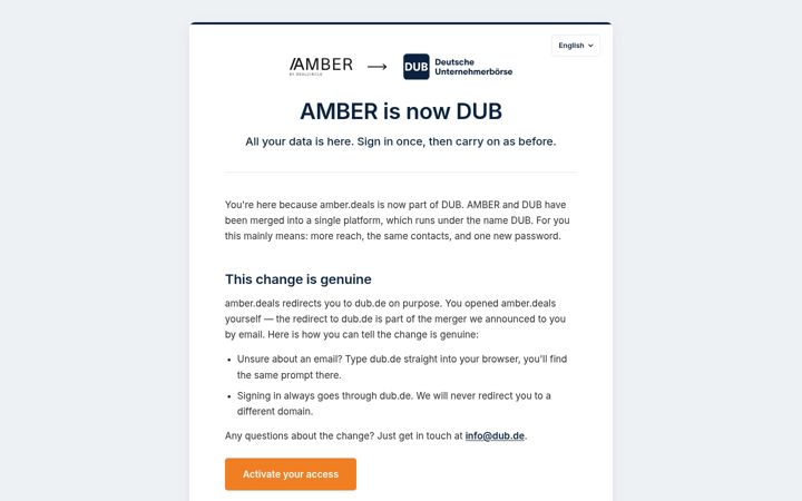 Screenshot of amber.deals