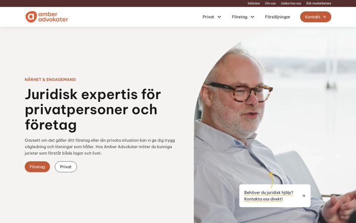 Screenshot of amberadvokater.com