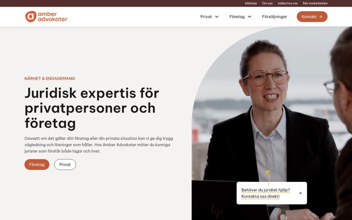 Screenshot of amberadvokater.se