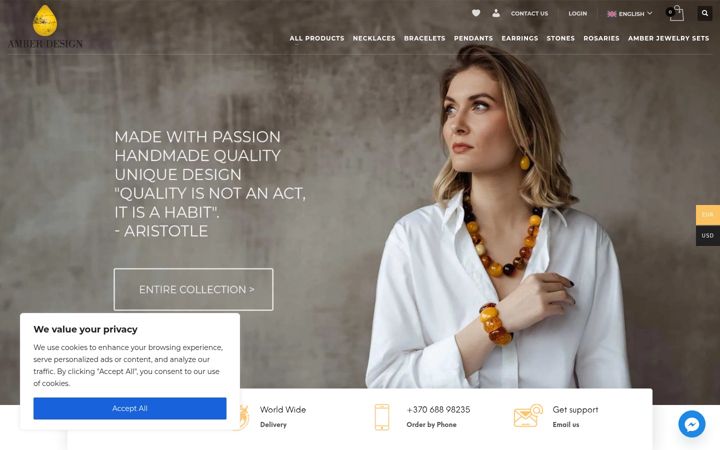 Screenshot of amberdesign.com