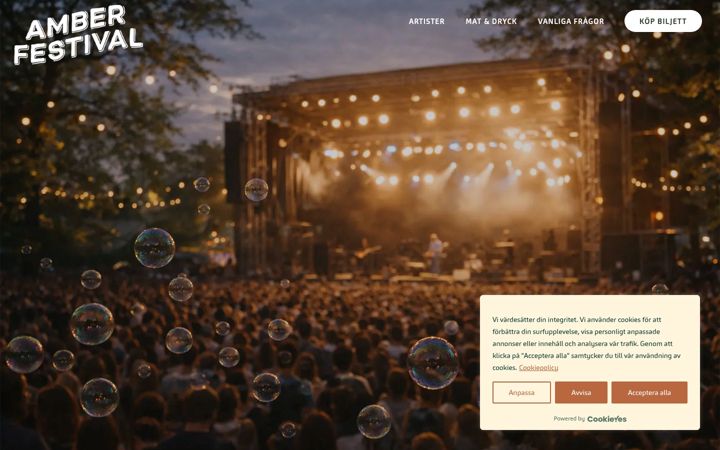Screenshot of amberfestival.se