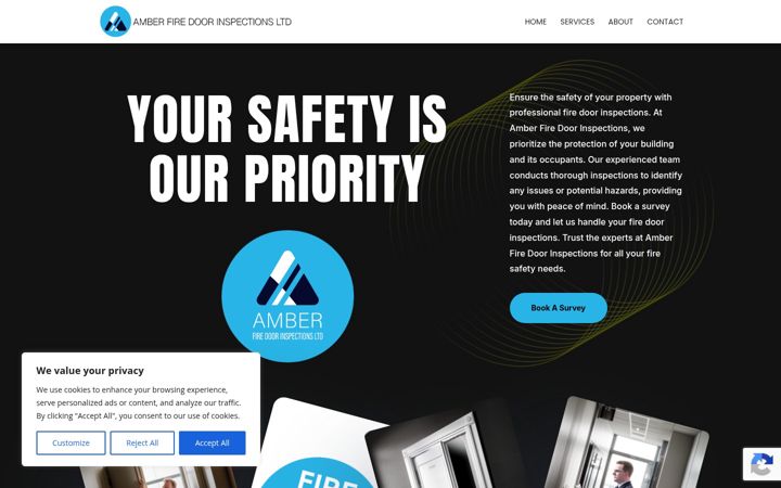 Screenshot of amberfiredoor.co