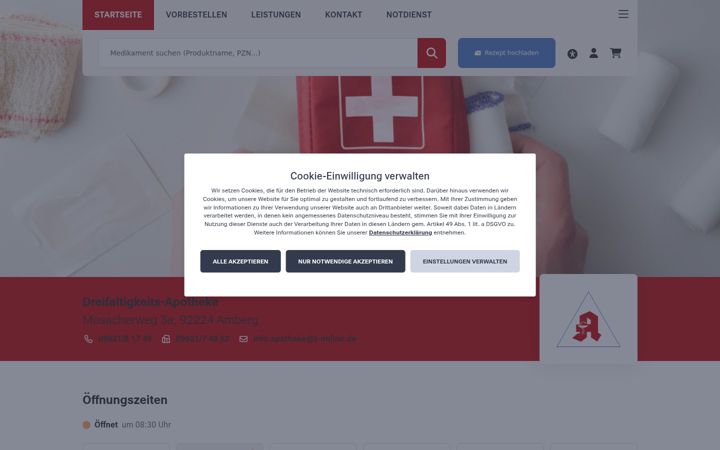 Screenshot of amberg-apotheke.de