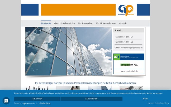 Screenshot of amberger-personal.de