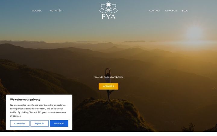 Screenshot of amberieu.yoga