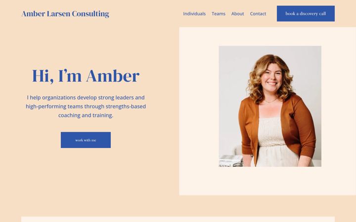 Screenshot of amberlarsenconsulting.com