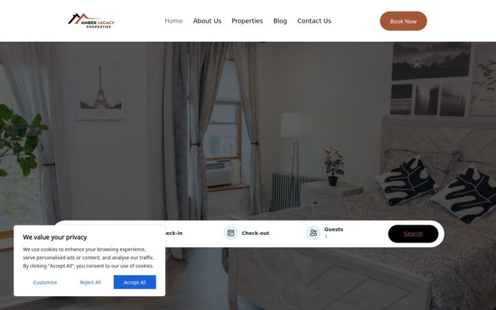 Екранна снимка на amberlegacyproperties.com
