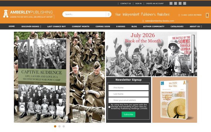 Screenshot of amberley-books.com