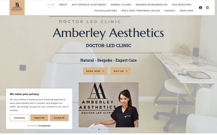Екранна снимка на amberleyaesthetics.com