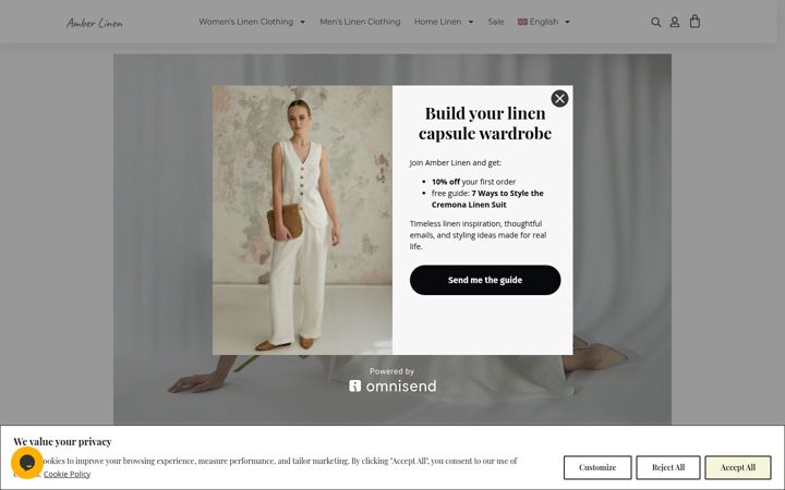 Screenshot του amberlinen.com