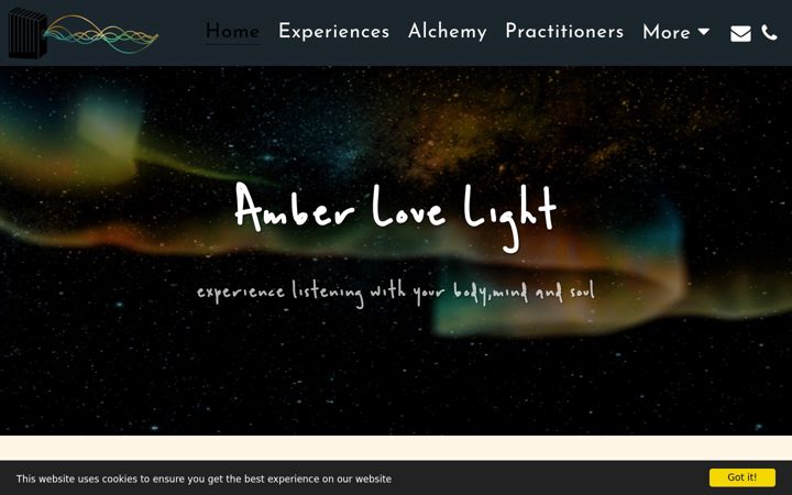 Screenshot of amberlovelightexperience.com