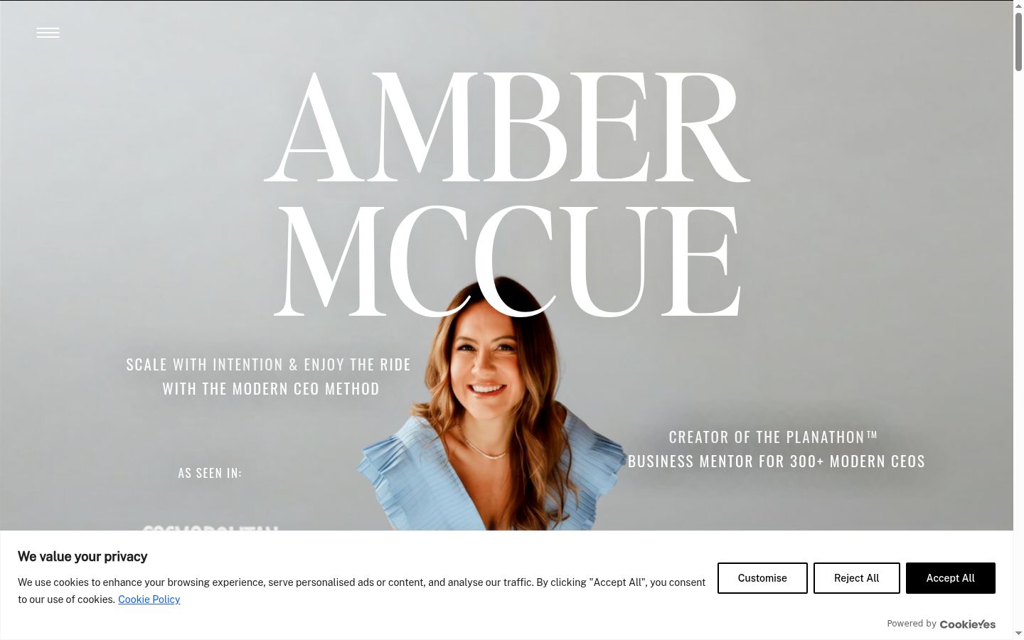 Screenshot of the consent banner shown before any interaction