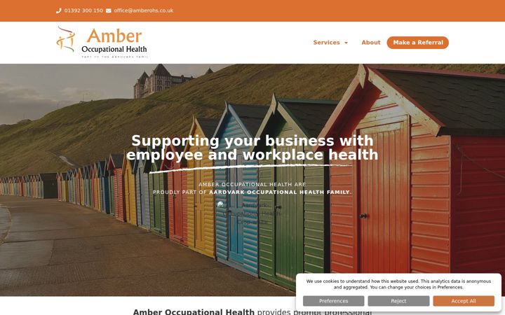 Screenshot of amberohs.co.uk