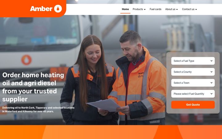 Screenshot of amberoil.ie