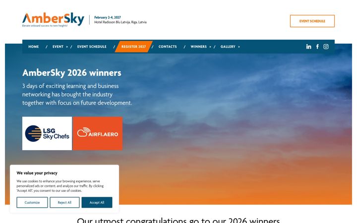 Screenshot of ambersky.aero