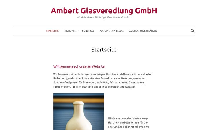 Screenshot of ambert-glasveredlung.de