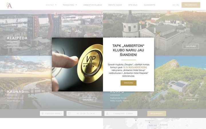 Screenshot di ambertonhotels.com