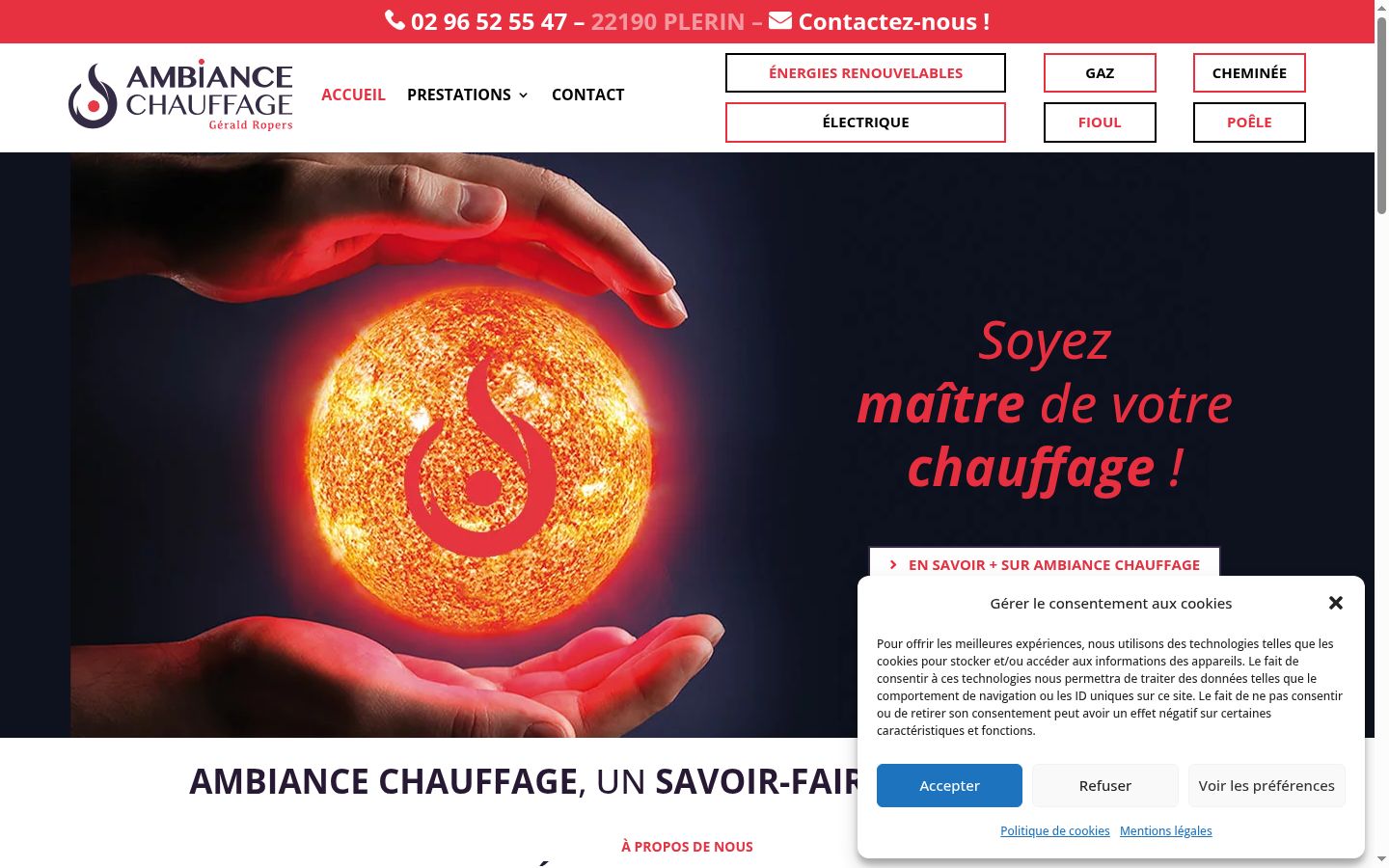 Screenshot del banner di consenso mostrato prima di qualsiasi interazione