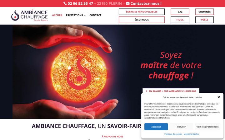Screenshot of ambiance-chauffage22.fr