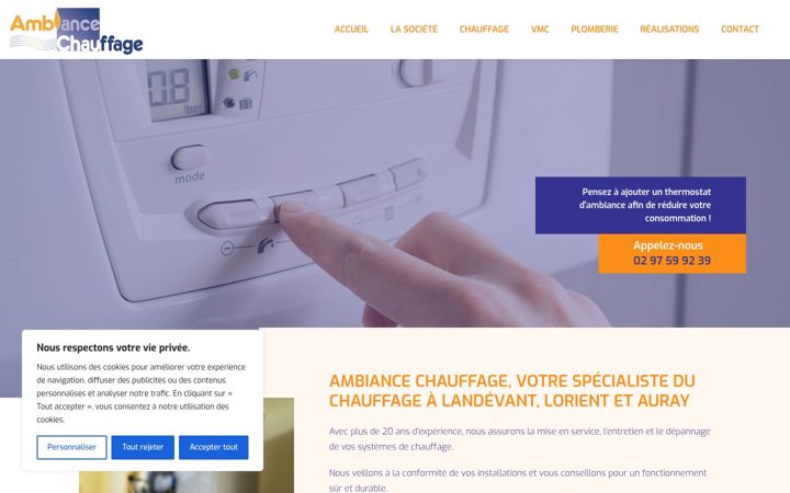 Képernyőkép: ambiancechauffage56.com
