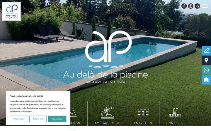 Screenshot of ambiancepiscines71.fr