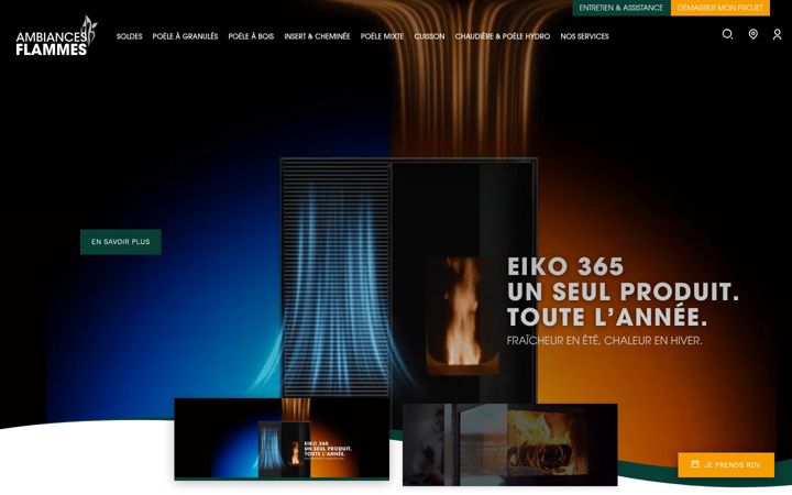 Екранна снимка на ambiances-flammes.fr