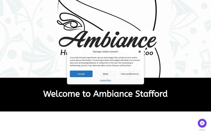 Screenshot of ambiancestafford.co.uk