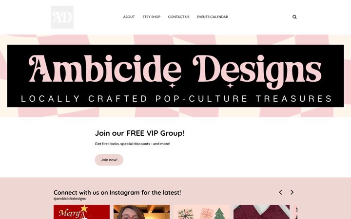 Screenshot of ambicidedesigns.com