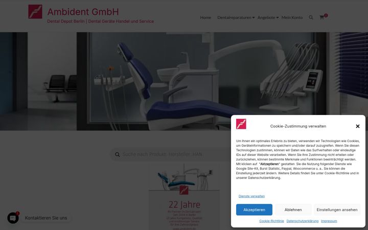 Екранна снимка на ambident-shop.de