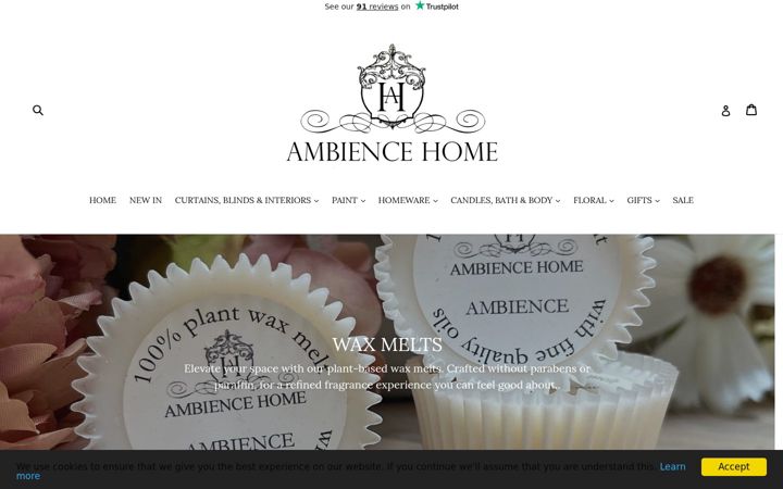 Screenshot of ambiencehome.co.uk