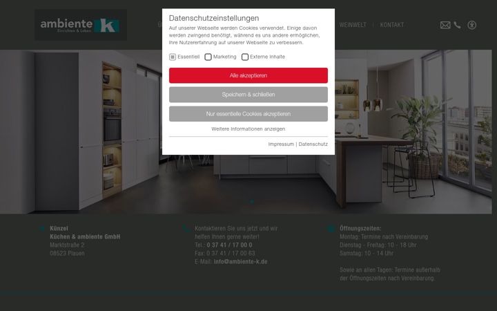 Ekraanipilt saidist ambiente-k.de