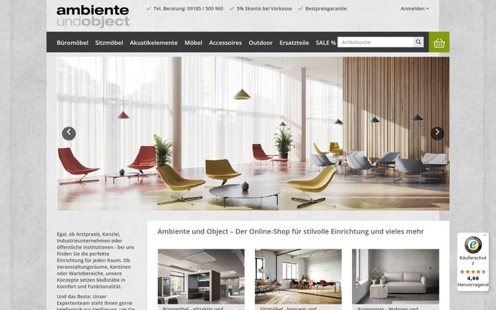 Screenshot of ambienteundobjectonline.de